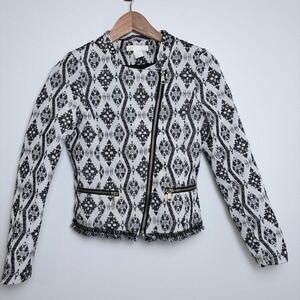 H&M Women's Blazer Size 2 XS Zipper Gold‎ Regency Quiet Luxury Office